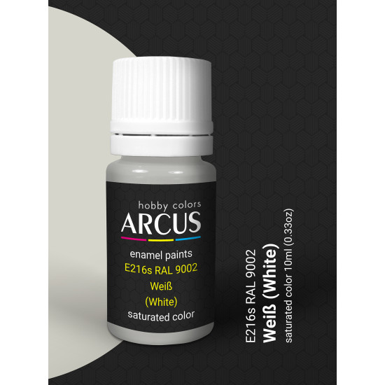 Arcus 216 Enamel paint. Wehrmacht. RAL 9002 WeiÃŸ (White) 10ml