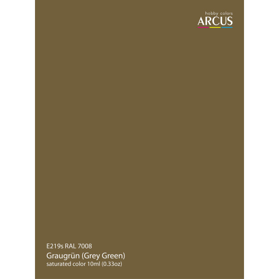 Arcus 219 Enamel paint. Wehrmacht. RAL 7008 GraugrÃ¼n (Grey Green) 10ml