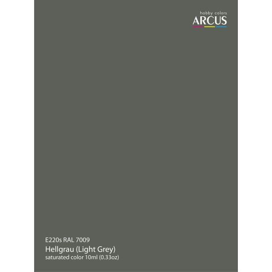 Arcus 220 Enamel paint. Wehrmacht. RAL 7009 Hellgrau (Light Grey) 10ml