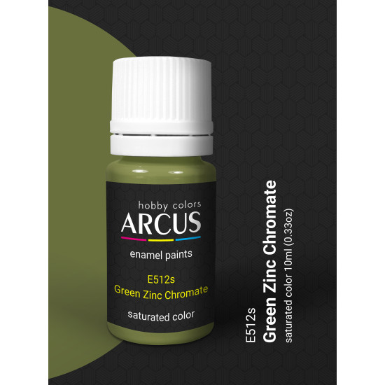 Arcus 512 Enamel paint USAF Green Zinc Chromate Saturated color 10ml