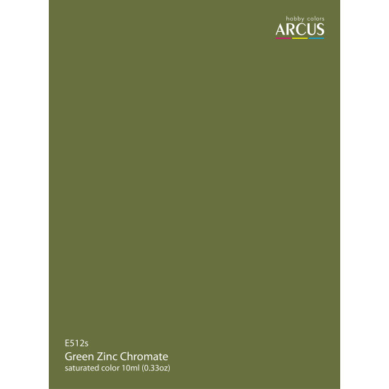 Arcus 512 Enamel paint USAF Green Zinc Chromate Saturated color 10ml