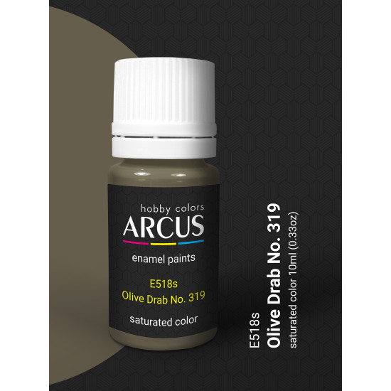 Arcus 518 Enamel paint USAF Olive Drab No. 319 Saturated color 10ml