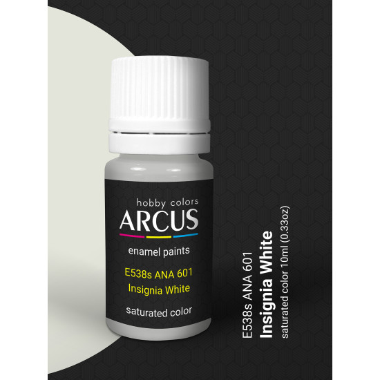Arcus 538 Enamel paint USAF ANA 601 Insignia White Saturated color 10ml