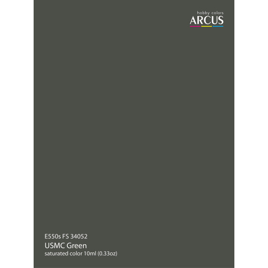 Arcus 550 Enamel paint USAF FS 34052 USMC Green Saturated color 10ml