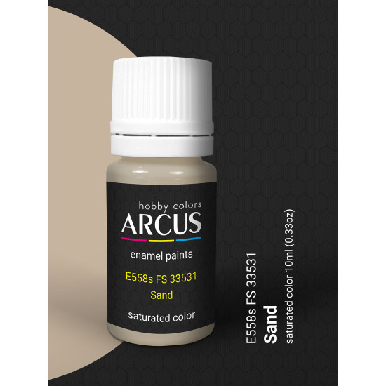 Arcus 558 Enamel paint USAF FS 33531 Sand Saturated color 10ml