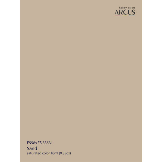 Arcus 558 Enamel paint USAF FS 33531 Sand Saturated color 10ml