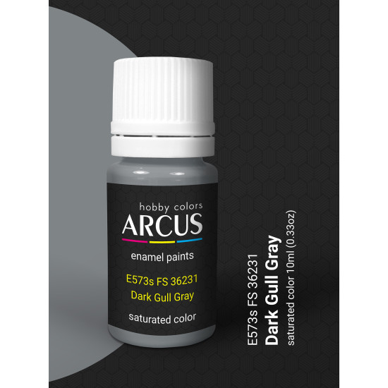 Arcus 573 Enamel paint USAF FS 36231 Dark Gull Gray Saturated color 10ml