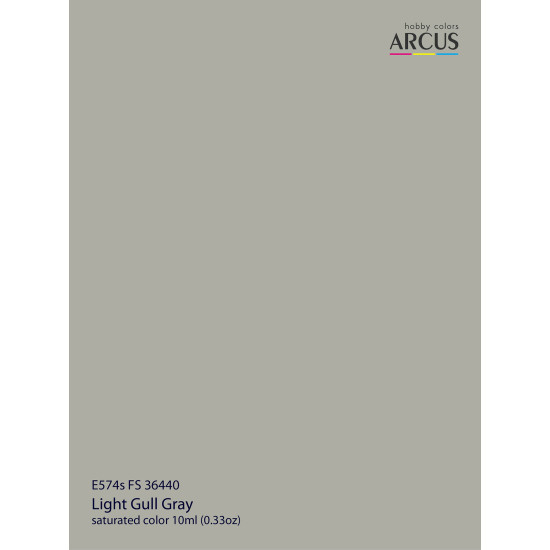 Arcus 574 Enamel paint USAF FS 36440 Light Gull Gray Saturated color 10ml