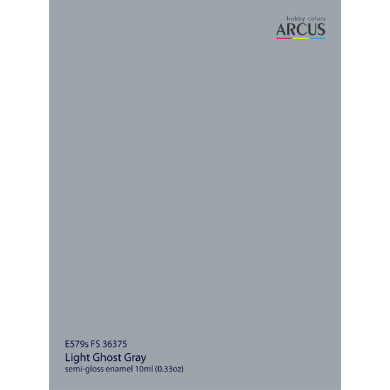 Arcus 579 Enamel paint USAF FS 36375 Light Ghost Gray Saturated color 10ml