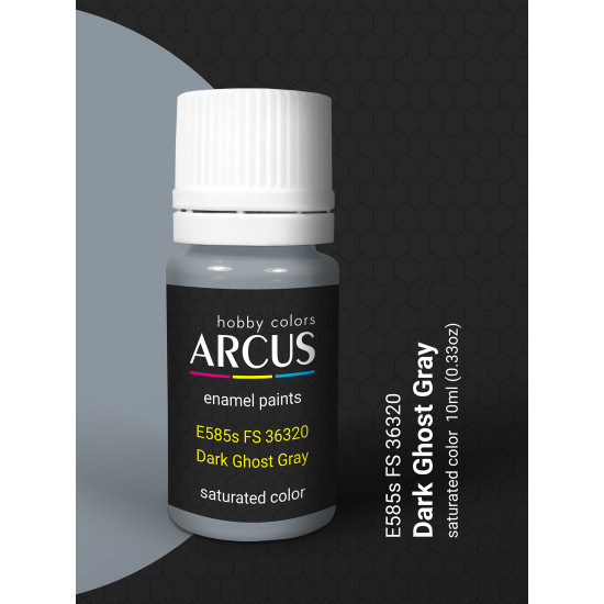 Arcus 585 Enamel paint USAF FS 36320 Dark Ghost Gray Saturated color 10ml