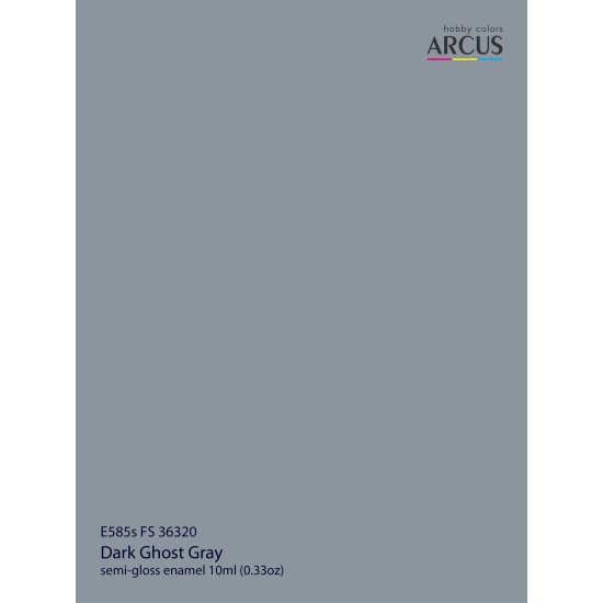 Arcus 585 Enamel paint USAF FS 36320 Dark Ghost Gray Saturated color 10ml