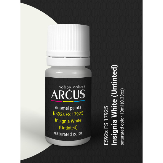 Arcus 592 Enamel paint USAF 17925 Insignia White (Untinted) Saturated color 10ml