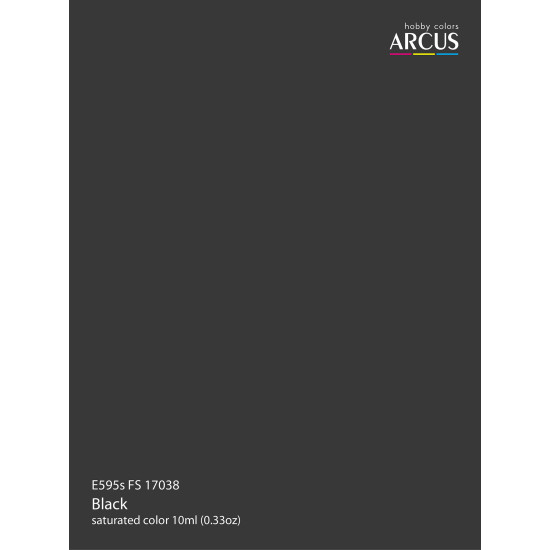 Arcus 595 Enamel paint USAF FS 17038 Black Saturated color 10ml