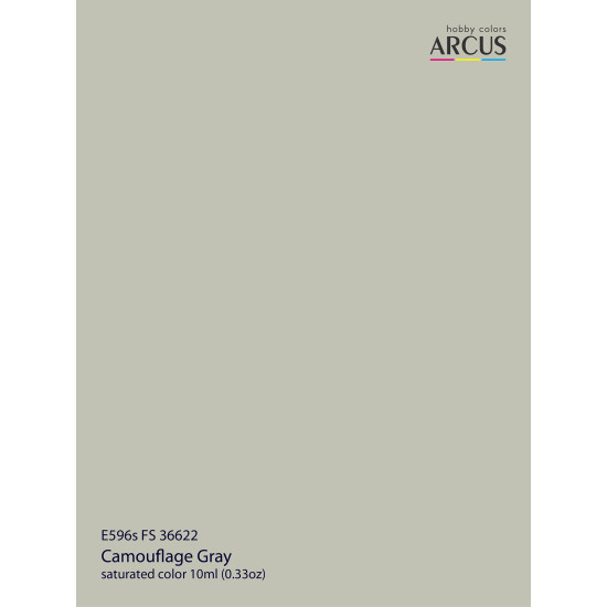 Arcus 596 Enamel paint USAF FS 36622 Camouflage Gray Saturated color 10ml