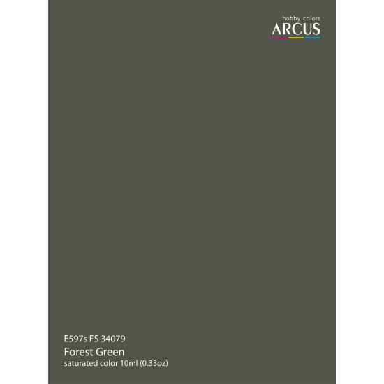 Arcus 597 Enamel paint USAF FS 34079 Forest Green Saturated color 10ml