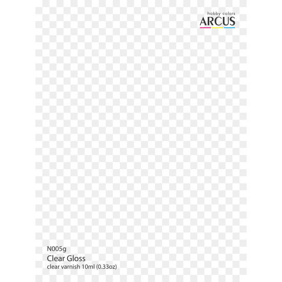 Arcus 005 Enamel paint Transparent gloss varnish. Gloss Clear 10ml