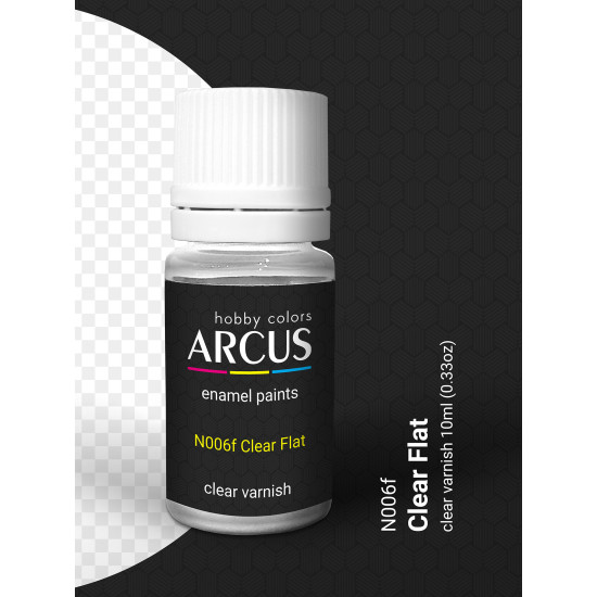 Arcus 006 Enamel paint Transparent gloss varnish. Clear Flat 10ml