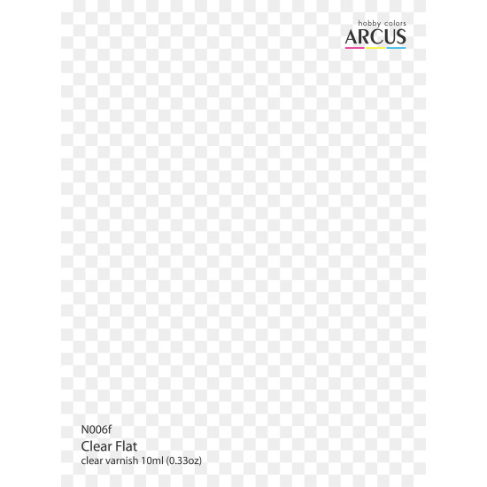 Arcus 006 Enamel paint Transparent gloss varnish. Clear Flat 10ml