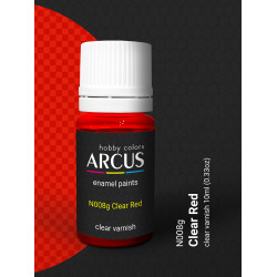 Arcus 008 Enamel paint Transparent gloss varnish. Clear Red 10ml