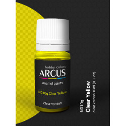 Arcus 010 Enamel paint Transparent gloss varnish. Clear Yellow 10ml