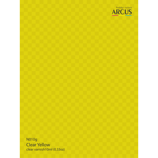 Arcus 010 Enamel paint Transparent gloss varnish. Clear Yellow 10ml