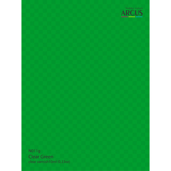 Arcus 011 Enamel paint Transparent gloss varnish. Clear Green 10ml