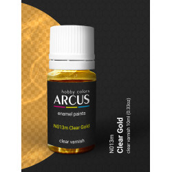 Arcus 013 Enamel Paint Transparent Gloss Varnish. Clear Gold 10ml
