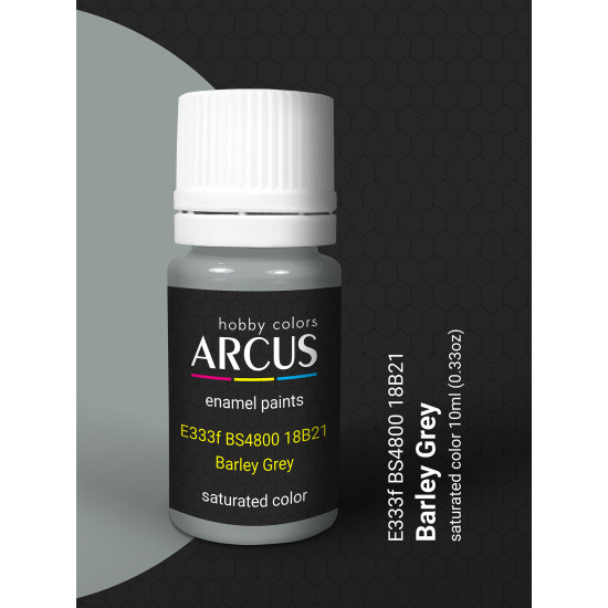 Arcus 333 Enamel paint Royal Air Force BS4800 Barley Grey Saturated color 10ml