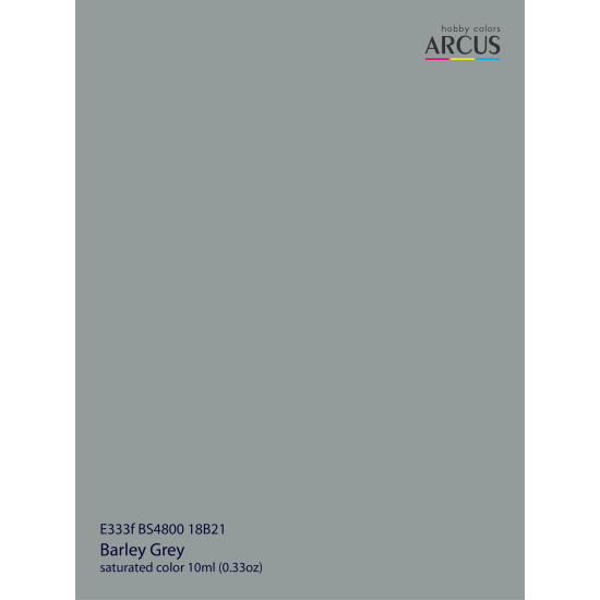 Arcus 333 Enamel paint Royal Air Force BS4800 Barley Grey Saturated color 10ml