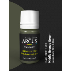 Arcus 349 Enamel paint Royal Air Force BS381C Middle Bronze Green Saturated color 10ml