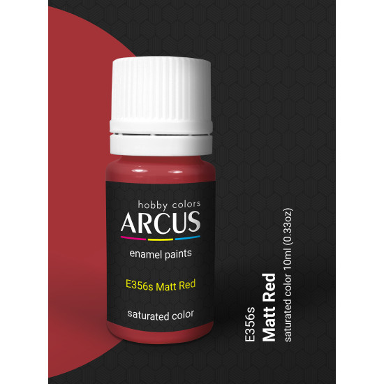 Arcus 356 Enamel paint Royal Air Force Matt Red Saturated color 10ml