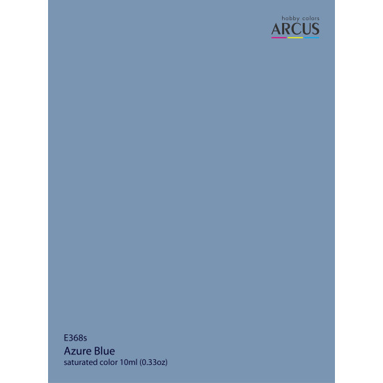 Arcus 368 Enamel paint Royal Air Force Azure Blue Saturated color 10ml