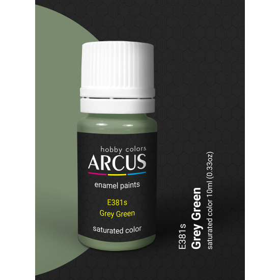 Arcus 381 Enamel paint Royal Air Force Grey Green Saturated color 10ml