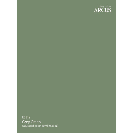 Arcus 381 Enamel paint Royal Air Force Grey Green Saturated color 10ml