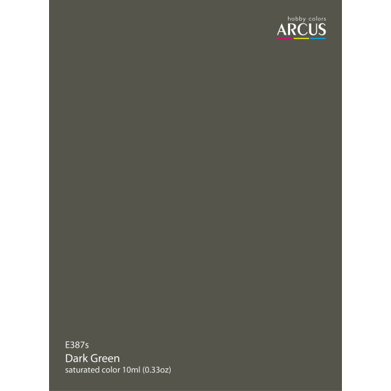 Arcus 387 Enamel paint Royal Air Force Dark Green Saturated color 10ml