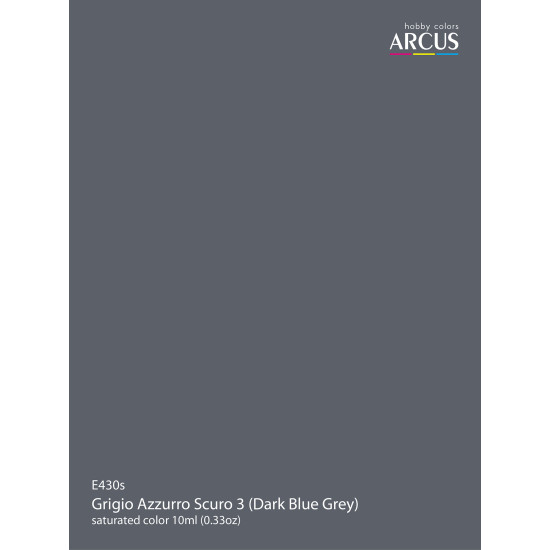 Arcus 430 Enamel paint Regia Aeronautica Italiana Grigio Azzuro Scuro 3 Dark Blue Grey 10ml