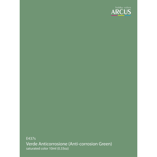 Arcus 437 Enamel paint Regia Aeronautica Italiana Verde Anticorrosione Anti-corrosion Green 10ml