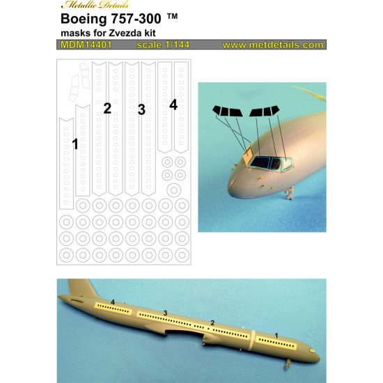 Metallic Details MDM14401 1/144 Boeing 757-300. Masks (Zvezda)