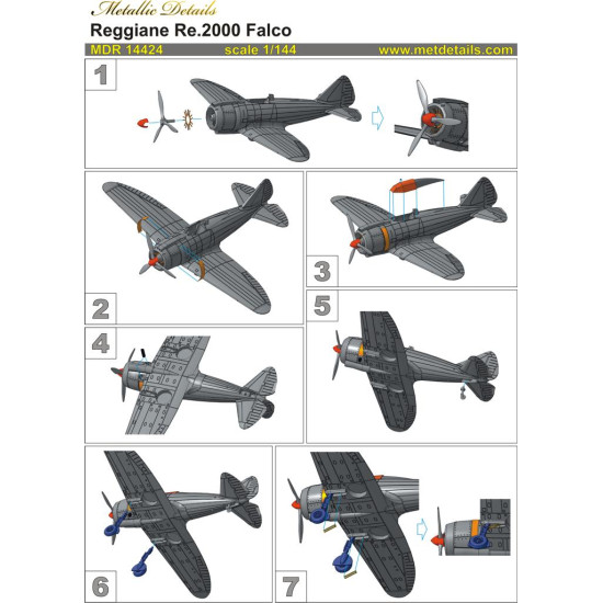 Metallic Details MDR14424 1/144 Reggiane Re.2000 Falco