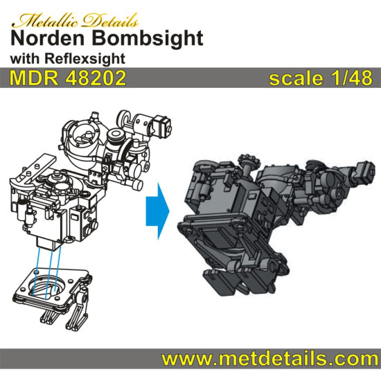 Metallic Details MDR48202 1/48 Norden bombsight with reflexsight Upgrade set