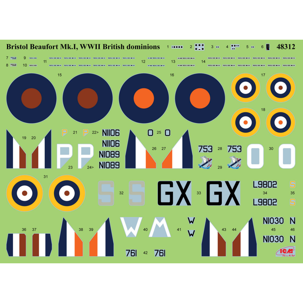 ICM 48312 - 1/48 - Bristol Beaufort Mk.I WWII British dominions