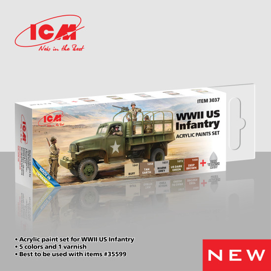 ICM 3037 Acrylic paint set for WWII US Infantry