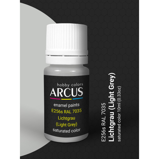 Arcus 256 Enamel paint Modern Luftwaffe RAL 7035 Light Grey Saturated color 10ml