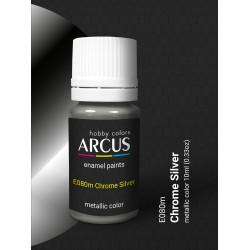 Arcus 080 Enamel paint Metallic color Chrome Silver Saturated color 10ml