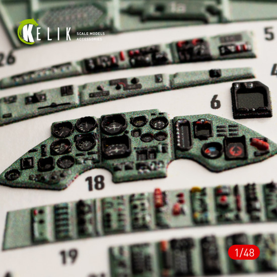 Kelik K48052 1/48 Su-27ub Flanker Interior 3d Decals For Gwh Kit Accessories