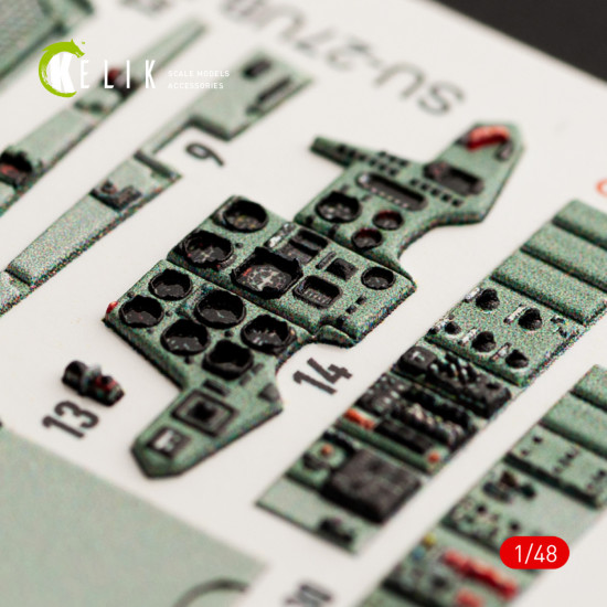 Kelik K48052 1/48 Su-27ub Flanker Interior 3d Decals For Gwh Kit Accessories