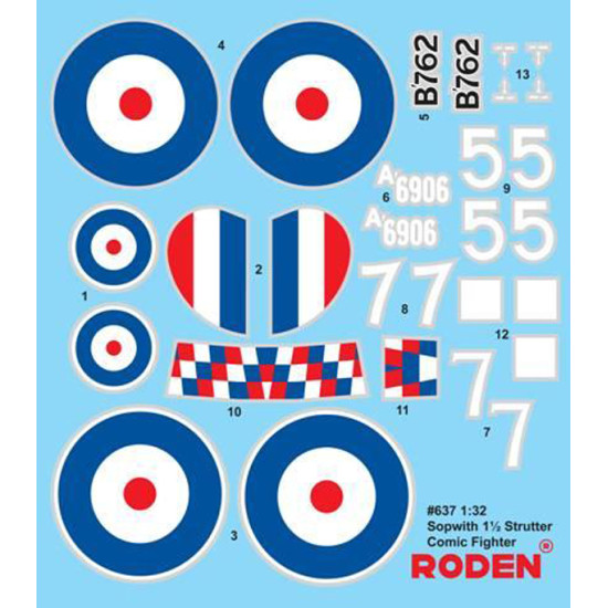 Roden 637 1/32 Sopwith 1 1/2 Strutter Comic Fighter Aircraft Model Kit