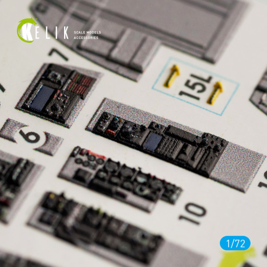 Kelik K72039 1/72 Rf-4c Phantom Ii Interior 3d Decals For Hasegawa Model Kit