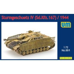 Unimodel 551 - 1/72 - Stug Iv-44 German Tank Scale Plastic Model Kit Um 551