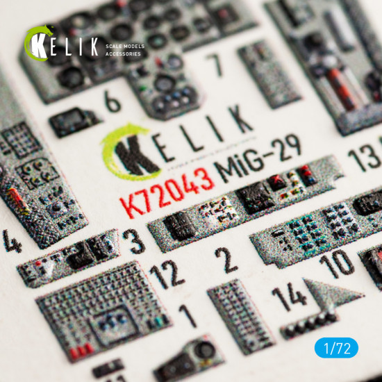 Kelik K72043 1/72 Mig-29 Fulcrum-a 9-12 Interior 3d Decals For Gwh Model Kit